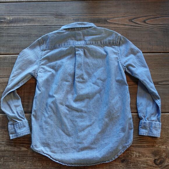 Ralph Lauren Shirt Boys 6 Blue Chambray Button Down Long Sleeve Embroidered Pony - Picture 4 of 6